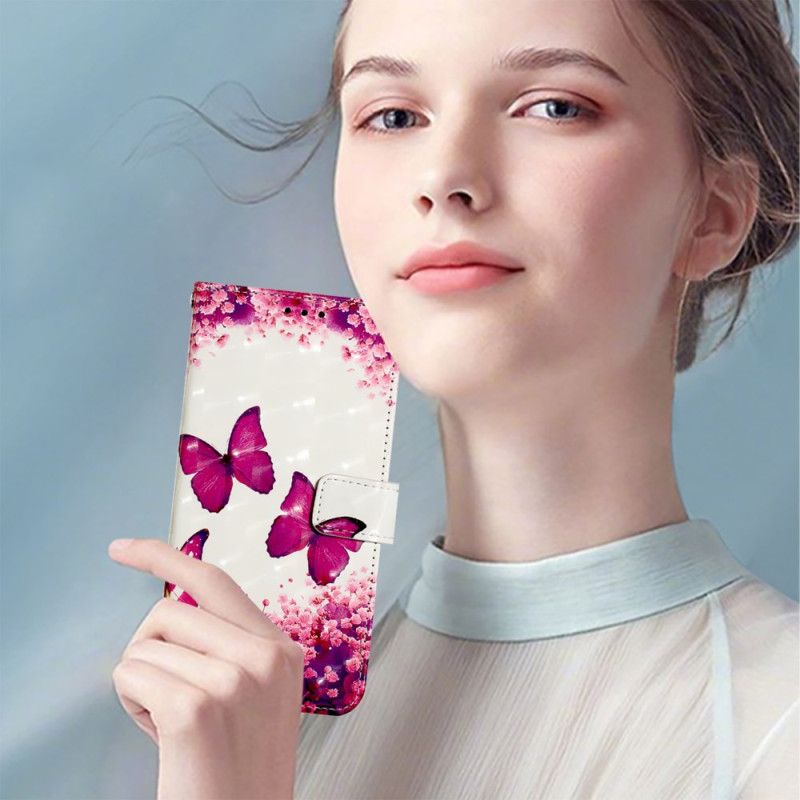 Δερματινη Θηκη Oneplus Nord 4 Κόκκινες Πεταλούδες