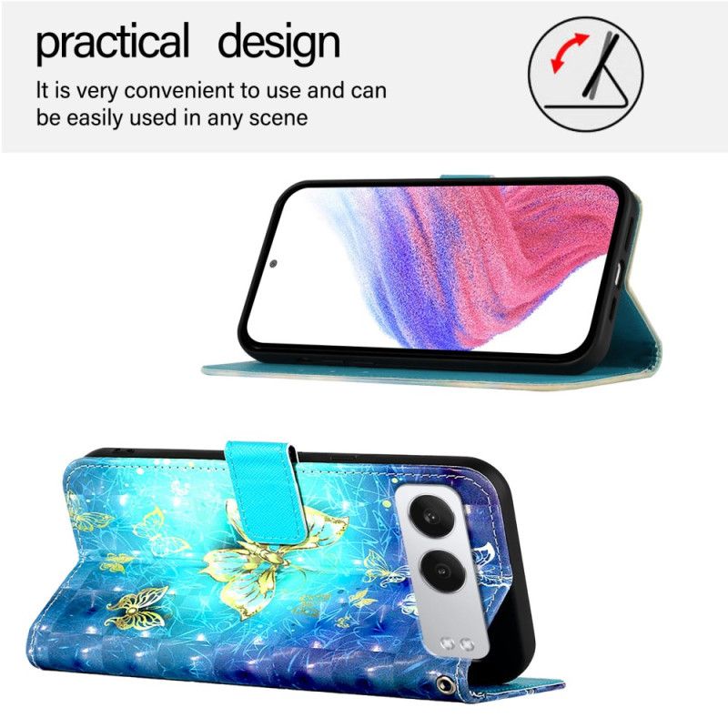 Δερματινη Θηκη Oneplus Nord 4 Χρυσές Πεταλούδες