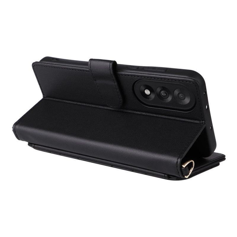 Δερματινη Θηκη Oneplus Nord 5 Καπιτονέ Με Ώμο Λουράκι Σιλικόνης