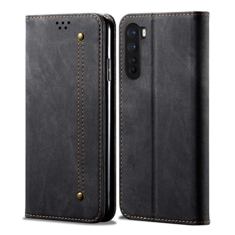 δερματινη θηκη OnePlus Nord Μαύρο Υφή Απομίμησης Δερμάτινου Τζιν σιλικόνης
