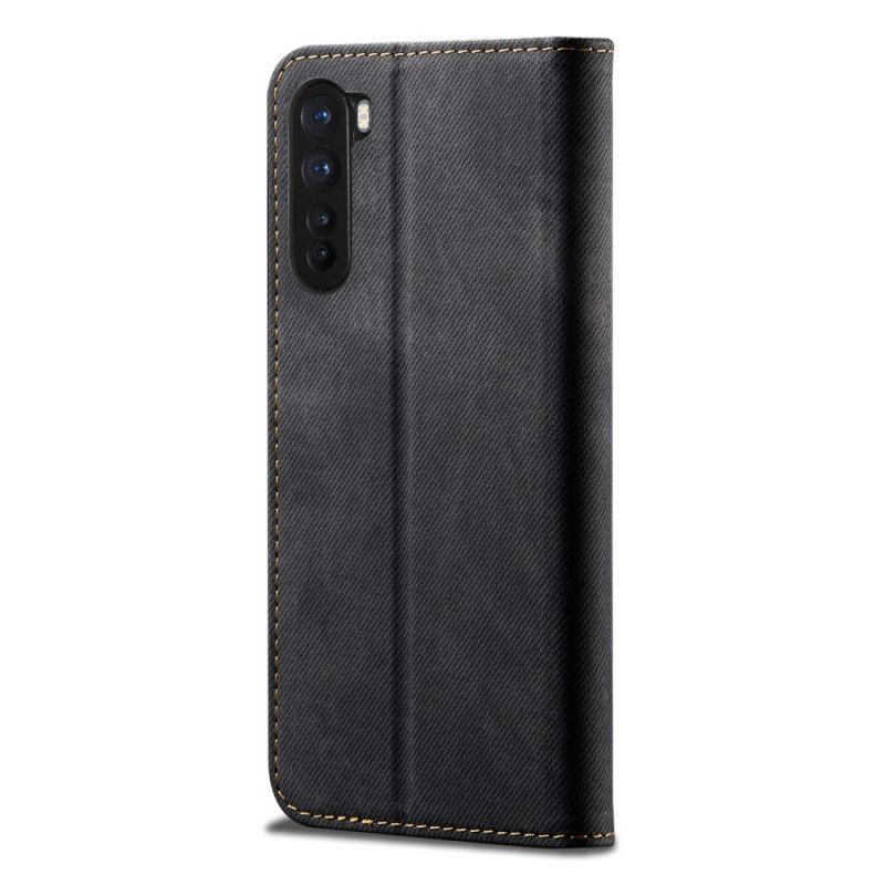 δερματινη θηκη OnePlus Nord Μαύρο Υφή Απομίμησης Δερμάτινου Τζιν σιλικόνης