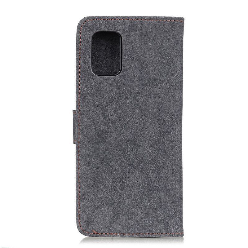 Κάλυμμα Folio OnePlus 8T Γκρι Ρετρό Σπαστό Δέρμα Khazneh