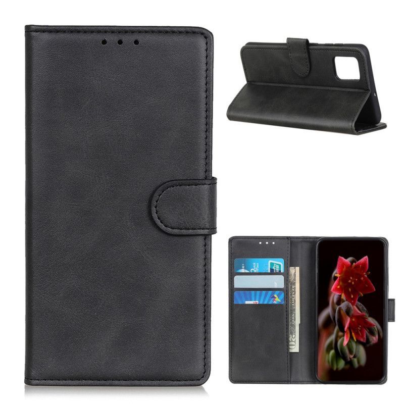 Κάλυμμα Folio OnePlus 8T Μαύρο Ρετρό Ματ Δερμάτινο Εφέ