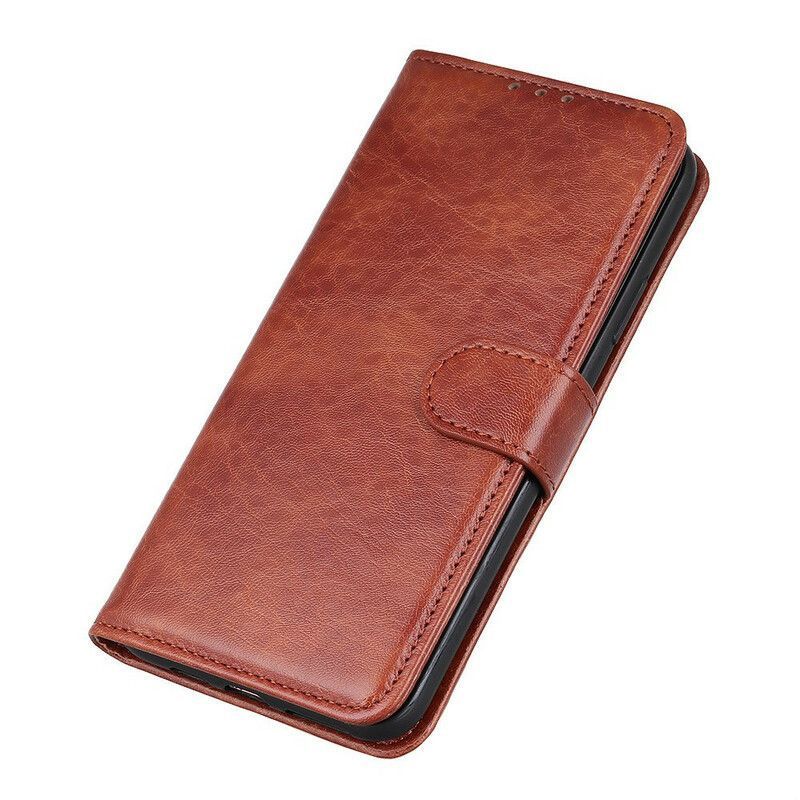 Κάλυμμα Folio OnePlus Nord 2 5G Μαύρο Ψεύτικο Δέρμα Με Υφή