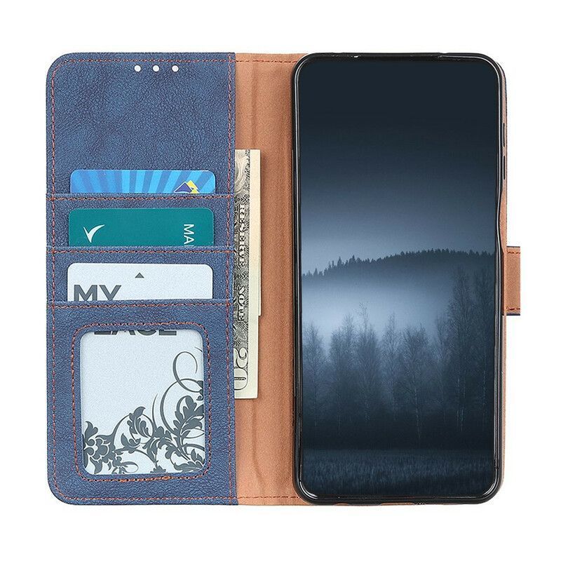 Κάλυμμα Folio OnePlus Nord 2 5G Μαύρο Ρετρό Σπαστό Ψεύτικο Δέρμα Khazneh