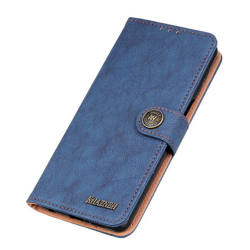 Κάλυμμα Folio OnePlus Nord 2 5G Μαύρο Ρετρό Σπαστό Ψεύτικο Δέρμα Khazneh