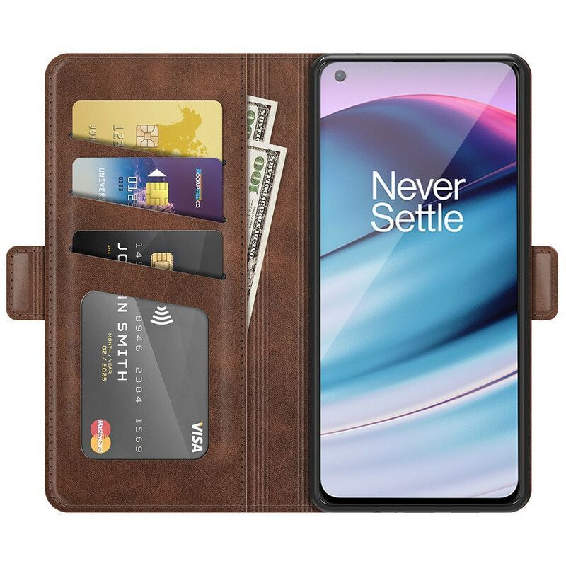 Κάλυμμα Folio OnePlus Nord CE 5G Μαύρο Κλασικό Διπλό Πτερύγιο