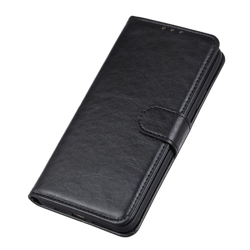 Κάλυμμα Folio OnePlus Nord N10 Μαύρο Ψεύτικο Δέρμα Με Υφή