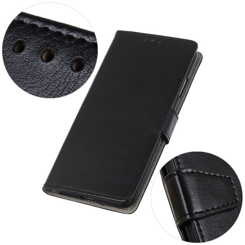 Κάλυμμα Folio OnePlus Nord N100 Μαύρο Απλό Γυαλιστερό Δερμάτινο Εφέ