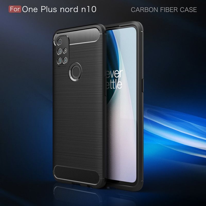 Κάλυμμα Για OnePlus Nord N10 Μαύρο Βουρτσισμένη Ίνα Άνθρακα