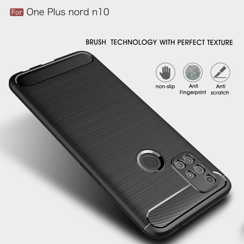 Κάλυμμα Για OnePlus Nord N10 Μαύρο Βουρτσισμένη Ίνα Άνθρακα