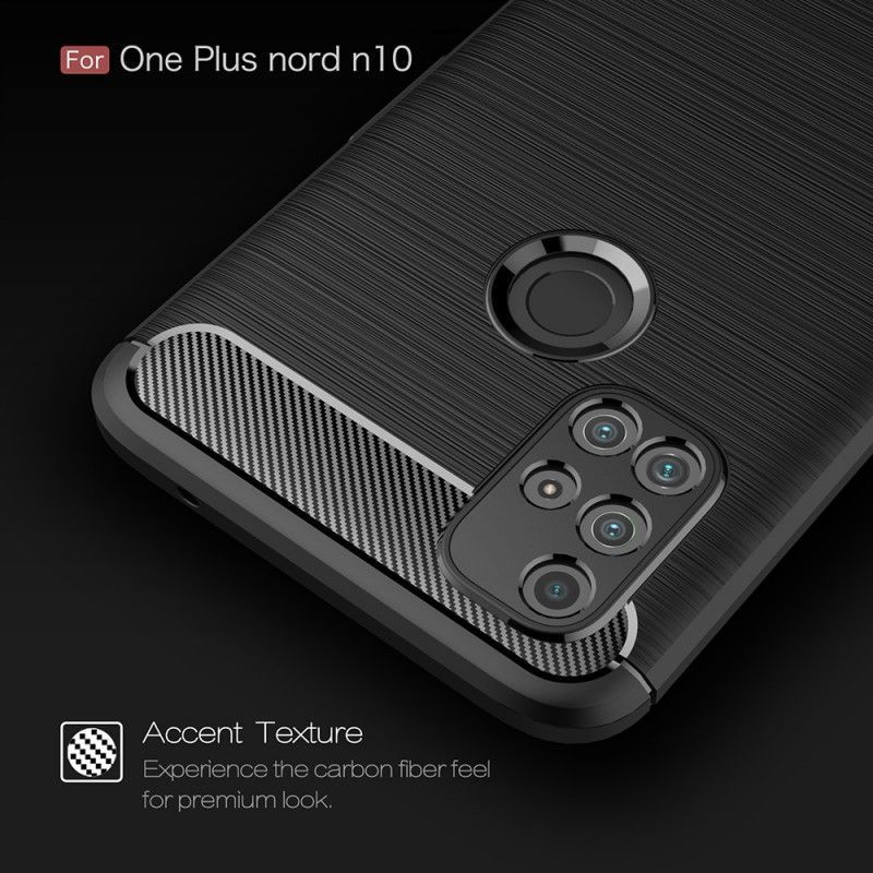 Κάλυμμα Για OnePlus Nord N10 Μαύρο Βουρτσισμένη Ίνα Άνθρακα