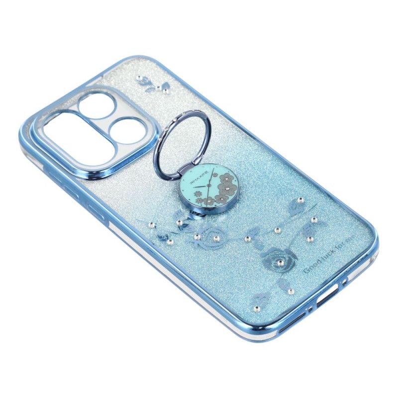 Κάλυμμα Oneplus 15 Θήκη Δαχτυλιδιών Και Μοτίβο Λουλουδιών Με Γκλίτερ