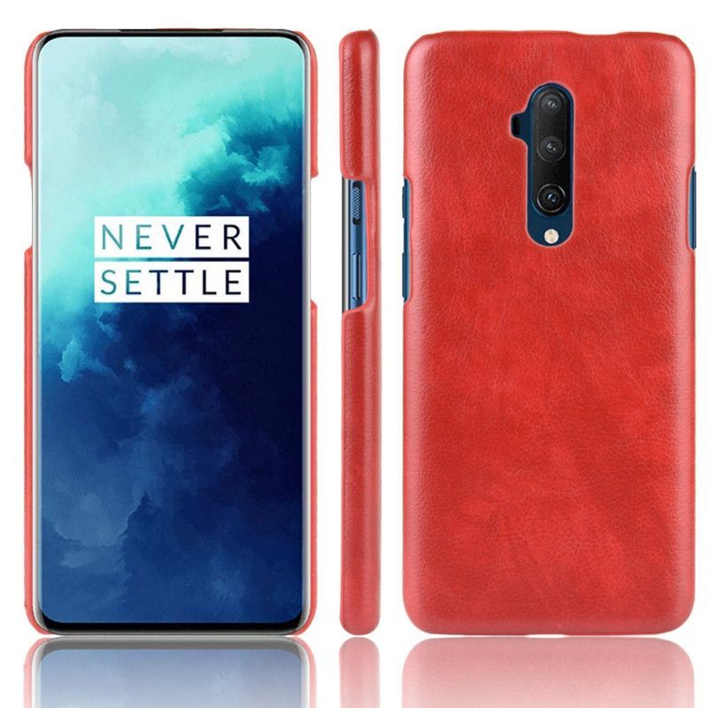 Κάλυμμα OnePlus 7T Pro Μαύρο Εφέ Δέρματος Λίτσι