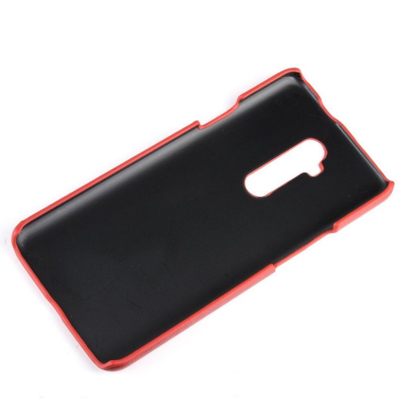 Κάλυμμα OnePlus 7T Pro Μαύρο Εφέ Δέρματος Λίτσι
