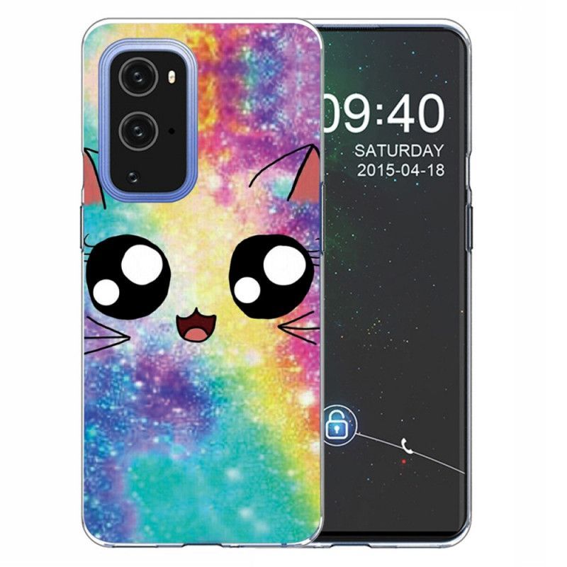 Κάλυμμα OnePlus 9 Μαύρο Γάτα Κινουμένων Σχεδίων
