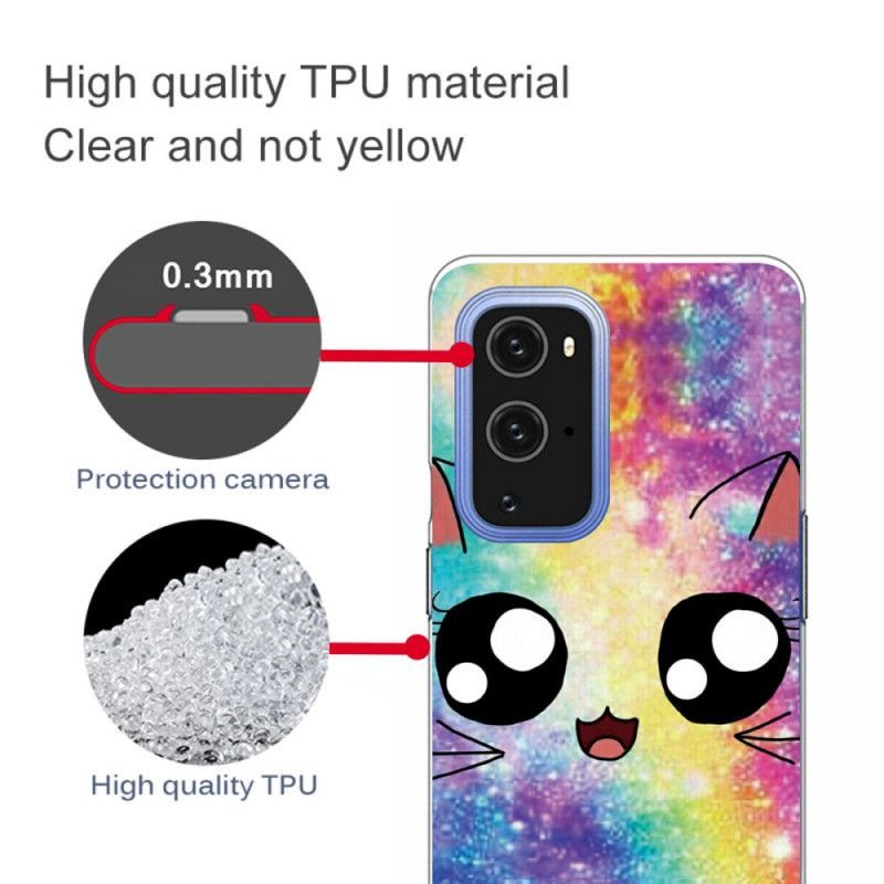 Κάλυμμα OnePlus 9 Μαύρο Γάτα Κινουμένων Σχεδίων