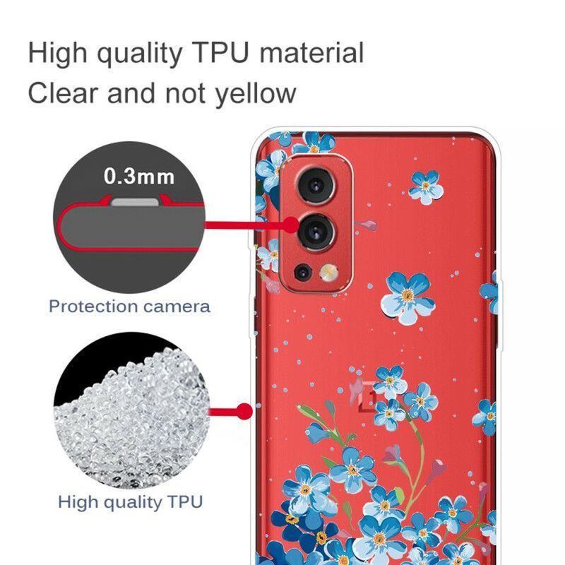Κάλυμμα OnePlus Nord 2 5G Θήκες Κινητών Μπλε Λουλούδια