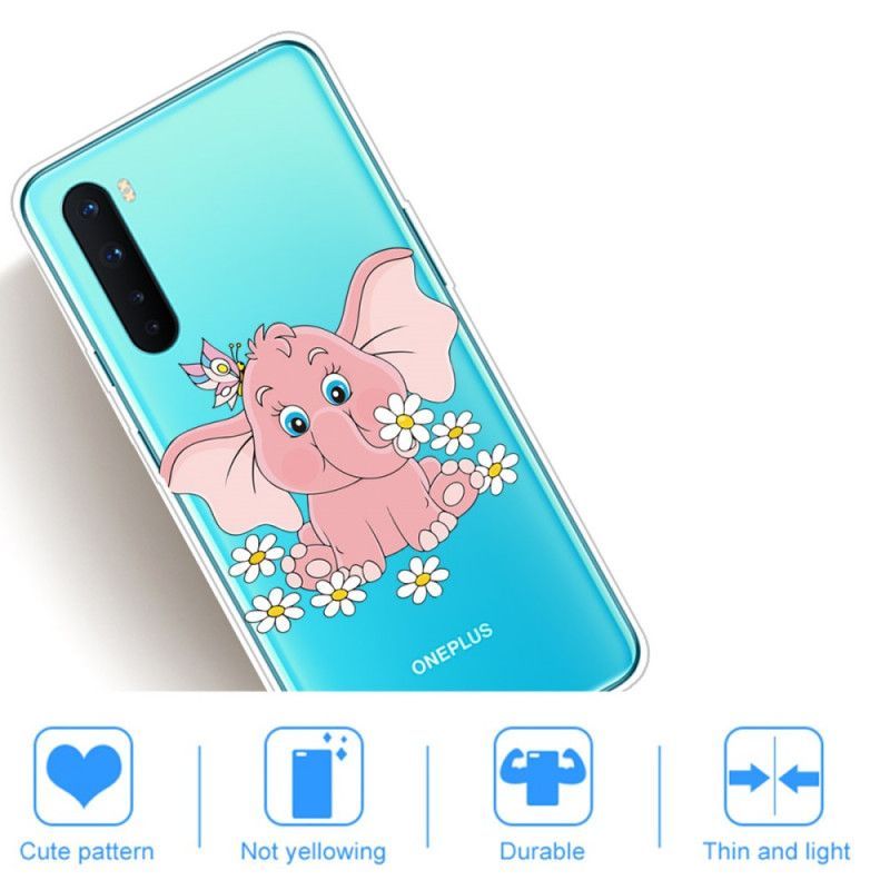 Κάλυμμα OnePlus Nord Διαφανής Ροζ Ελέφαντας