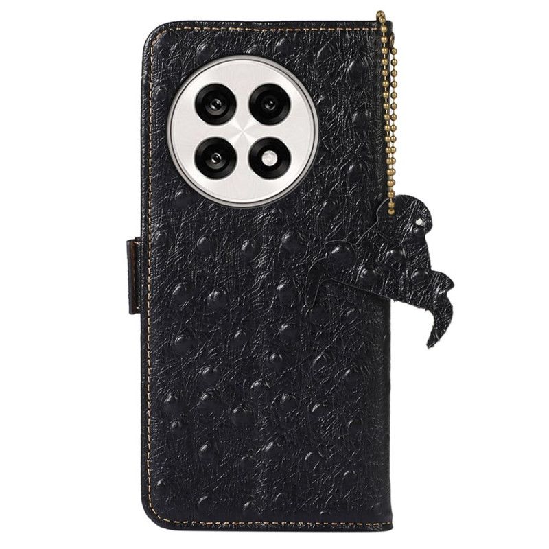 Θηκη Κινητου Oneplus 13r Δέρμα Με Υφή Στρουθοκαμήλου Και Προστασία Rfid