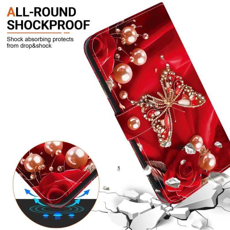 Θηκη Κινητου Oneplus Nord 5 Κόκκινες Πεταλούδες