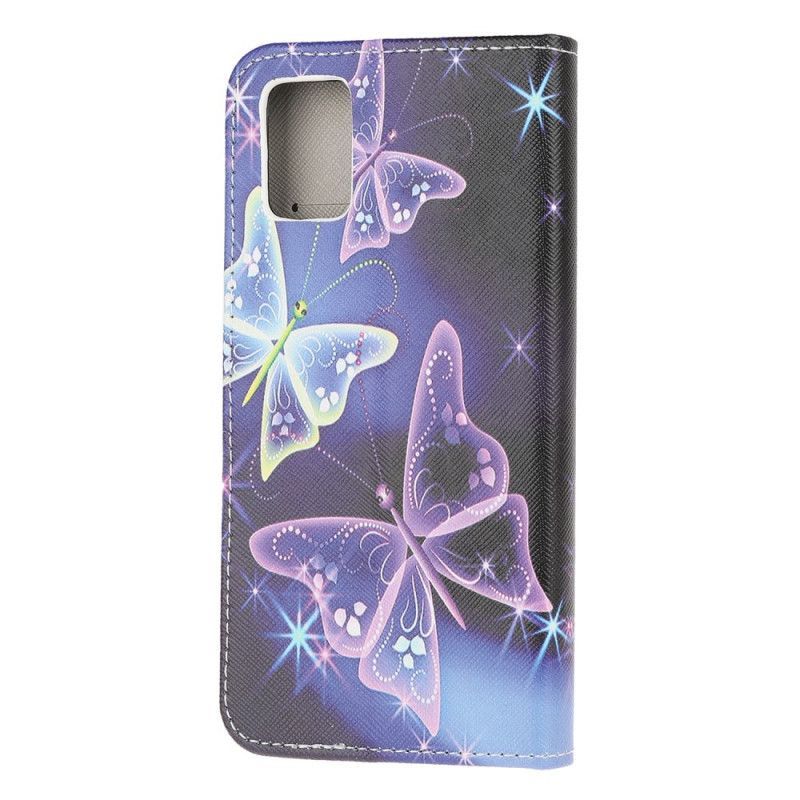 δερματινη Κάλυμμα Για Samsung Galaxy A52 4G / A52 5G Πεταλούδες Νέον