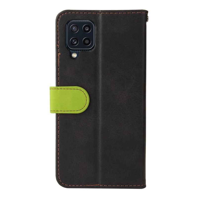 δερματινη Κάλυμμα Για Samsung Galaxy M32 Γκρι Διχρωμία
