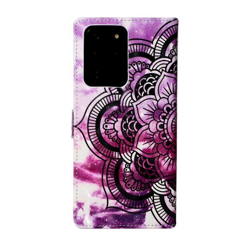 δερματινη Κάλυμμα Για Samsung Galaxy S20 Ultra Μωβ Μάνταλα