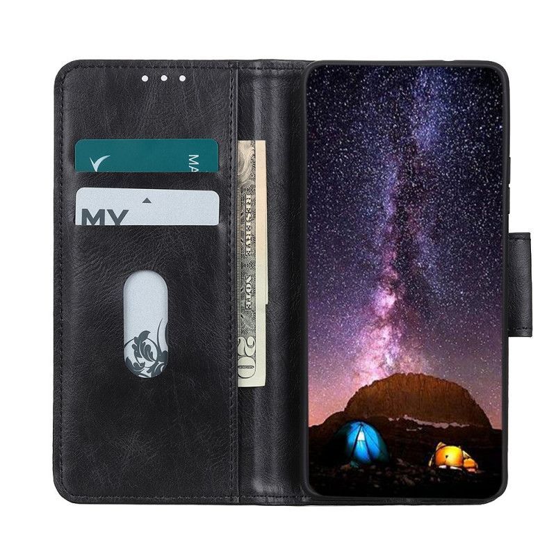 δερματινη Κάλυμμα Για Samsung Galaxy S21 5G Μαύρο Αναστρέψιμο Κούμπωμα Σε Εφέ Δέρματος
