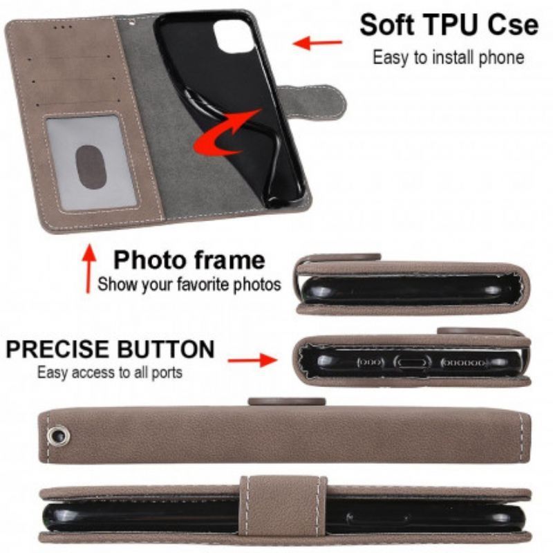 δερματινη Κάλυμμα Για Samsung Galaxy XCover 5 Μαύρο Vintage Δερμάτινο Στυλ Ραφής