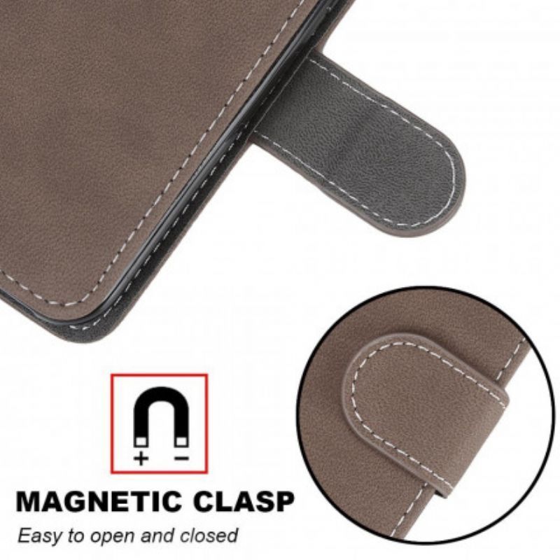 δερματινη Κάλυμμα Για Samsung Galaxy XCover 5 Μαύρο Vintage Δερμάτινο Στυλ Ραφής