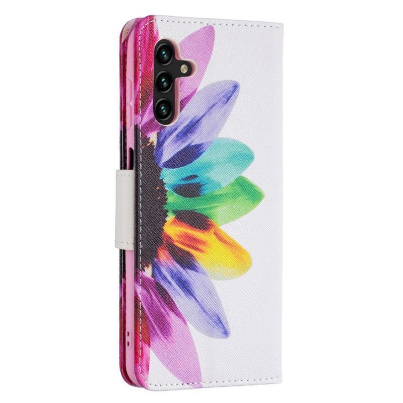 δερματινη Κάλυμμα Samsung Galaxy A13 5G Λουλούδι Ακουαρέλας