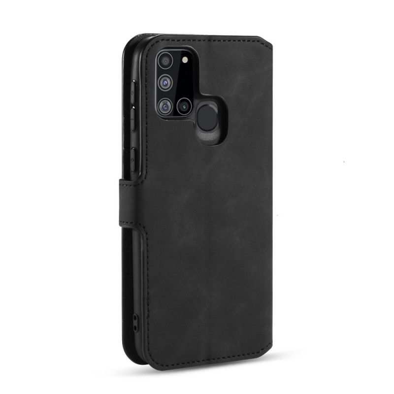 δερματινη Κάλυμμα Samsung Galaxy A21s Μαύρο Dg.Ming Ρετρό