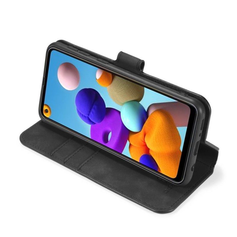 δερματινη Κάλυμμα Samsung Galaxy A21s Μαύρο Dg.Ming Ρετρό