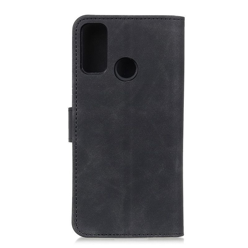 δερματινη Κάλυμμα Samsung Galaxy A21s Μαύρο Ματ Vintage Δερμάτινο Εφέ Khazneh