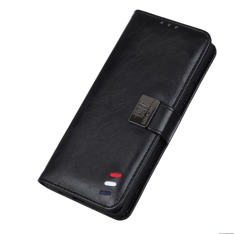 δερματινη Κάλυμμα Samsung Galaxy A31 Μαύρο Τρίχρωμο Vintage Δερμάτινο Εφέ Και Γούρι Πρωτότυπος