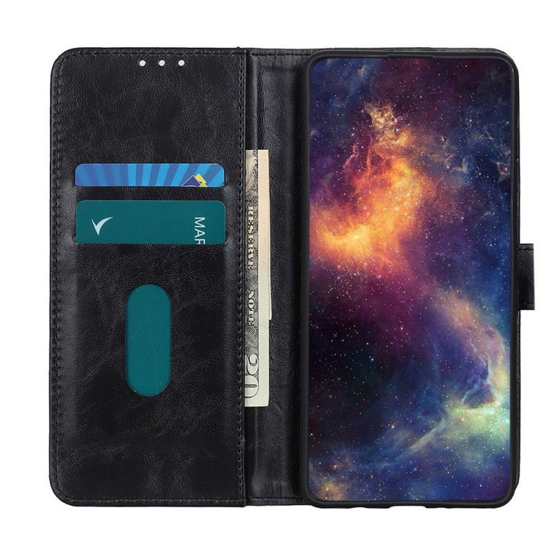 δερματινη Κάλυμμα Samsung Galaxy A31 Μαύρο Τρίχρωμο Vintage Δερμάτινο Εφέ Και Γούρι Πρωτότυπος