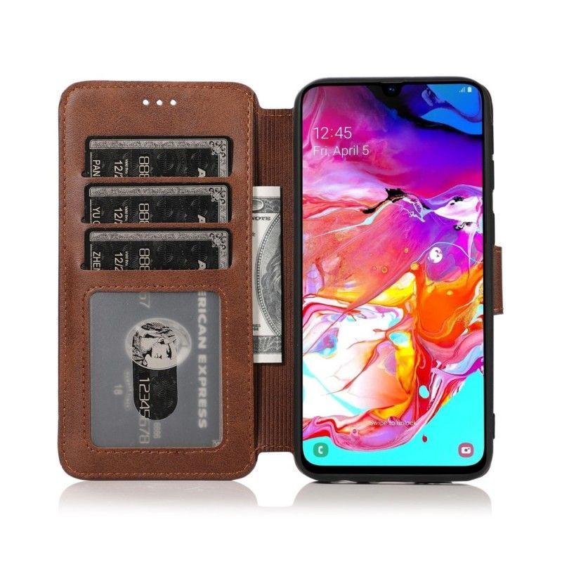 δερματινη Κάλυμμα Samsung Galaxy A40 Μαύρο Στυλ Θήκης Κάρτας