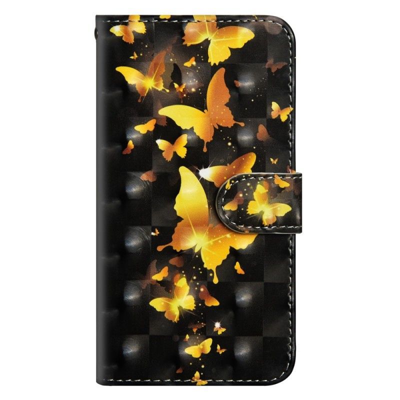 δερματινη Κάλυμμα Samsung Galaxy A50 Κίτρινες Πεταλούδες
