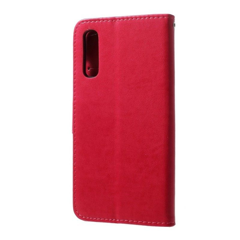 δερματινη Κάλυμμα Samsung Galaxy A50 Μαύρο Πεταλούδες Και Λουλούδια σιλικόνης
