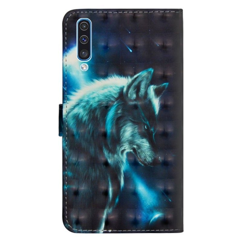 δερματινη Κάλυμμα Samsung Galaxy A50 Μεγαλοπρεπής Λύκος σιλικόνης