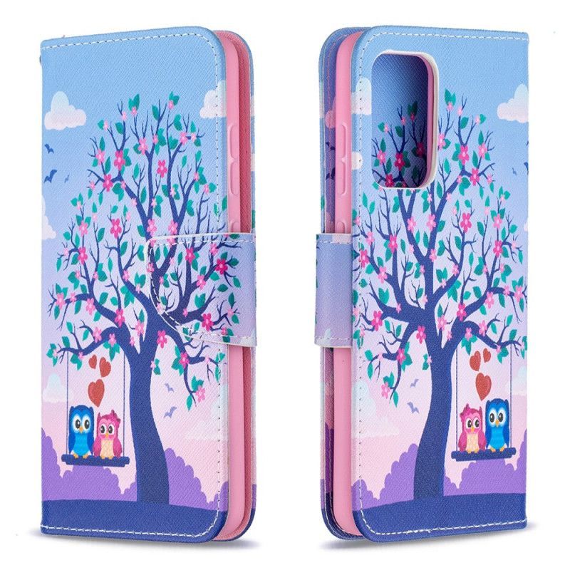 δερματινη Κάλυμμα Samsung Galaxy A52 4G / A52 5G Κουκουβάγιες Στην Κούνια