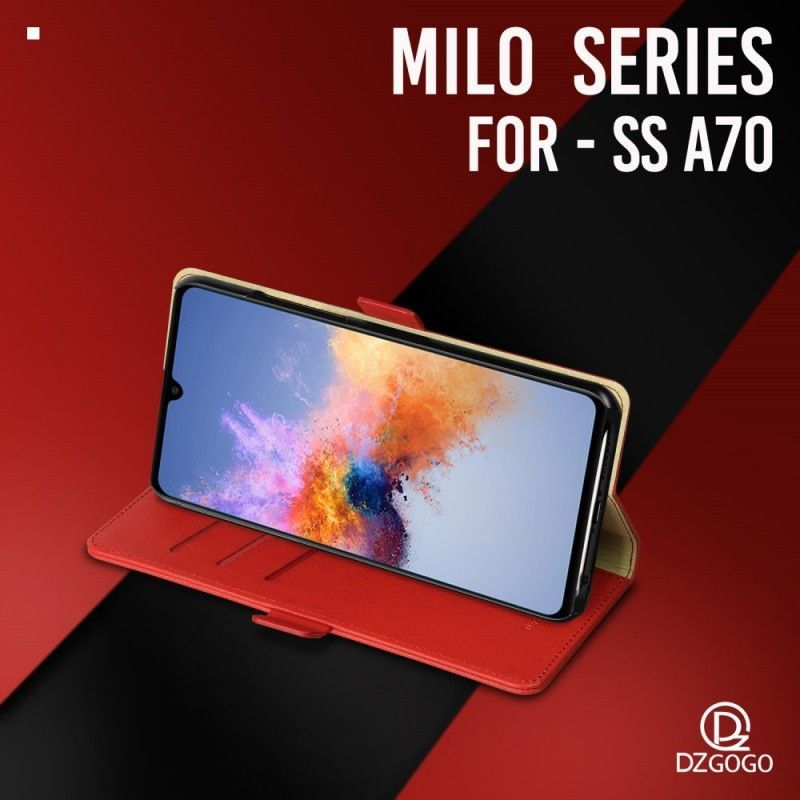 δερματινη Κάλυμμα Samsung Galaxy A70 Μαύρο Dzgogo Milo Series