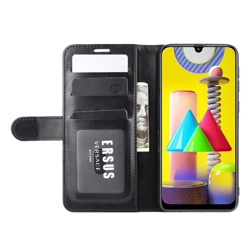 δερματινη Κάλυμμα Samsung Galaxy M31 Μαύρο Ultra Faux Δέρμα