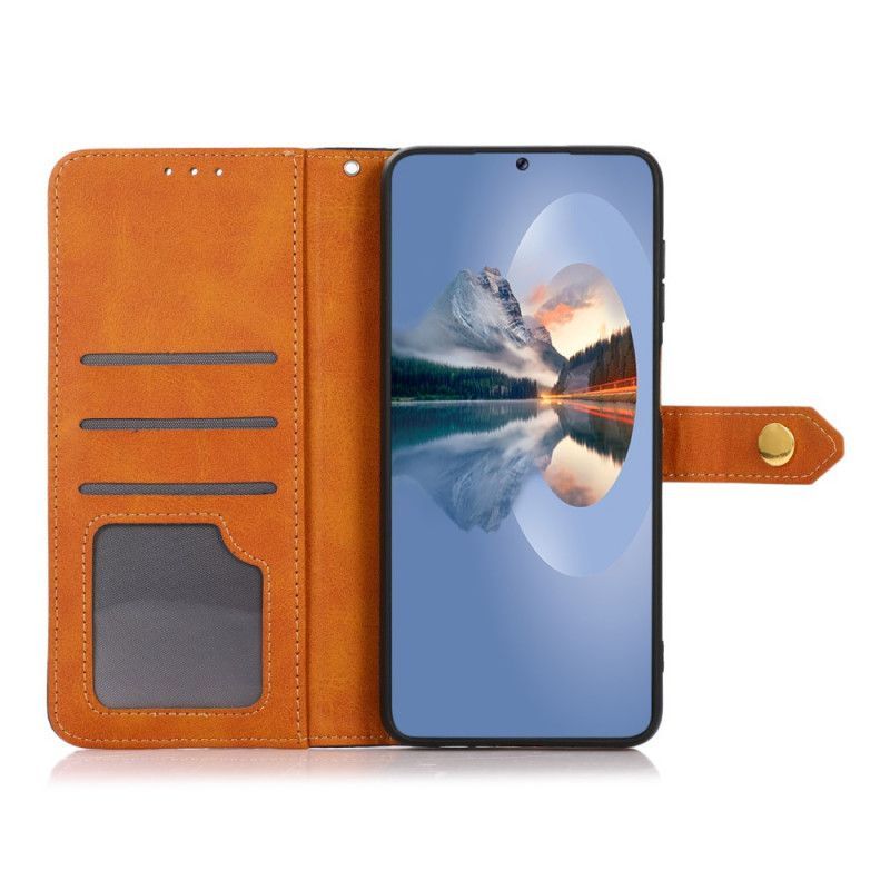 δερματινη Κάλυμμα Samsung Galaxy M32 Μαύρο Ψεύτικο Δέρμα Με Λουράκι Χαζνέ