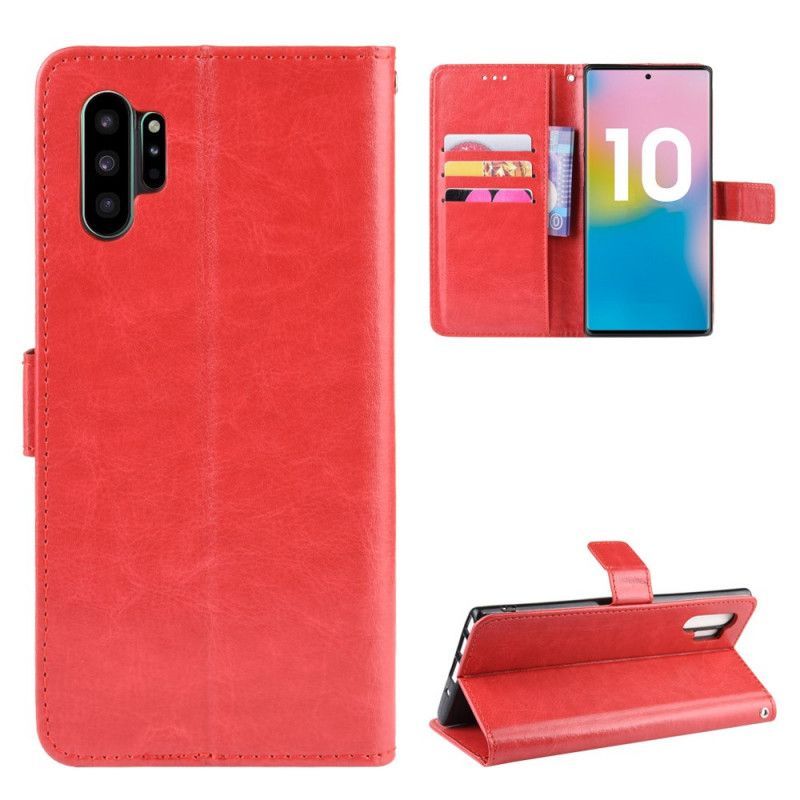 δερματινη Κάλυμμα Samsung Galaxy Note 10 Plus Μαύρο Φανταχτερό Απομίμηση Δέρματος Πρωτότυπος