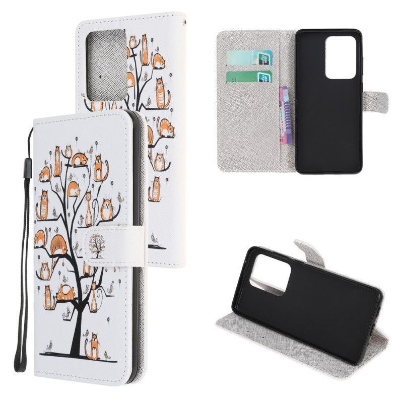 δερματινη Κάλυμμα Samsung Galaxy Note 20 Ultra Funky Στρινγκ Γάτες