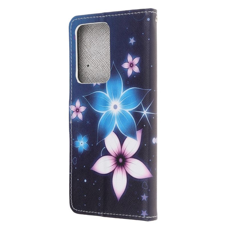 δερματινη Κάλυμμα Samsung Galaxy Note 20 Ultra Λουρί Φεγγαρολούλουδα
