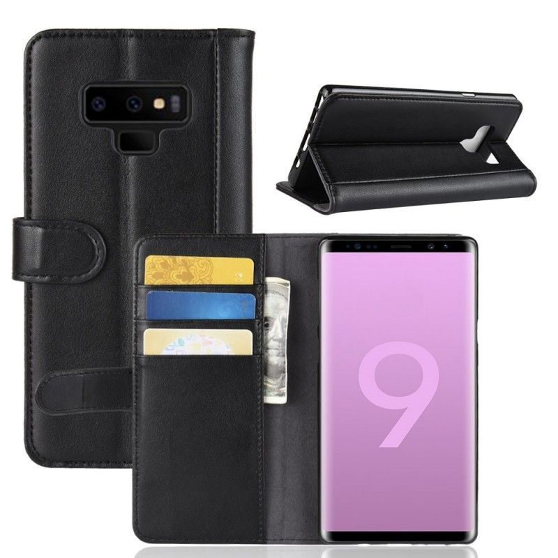 δερματινη Κάλυμμα Samsung Galaxy Note 9 Μαύρο Σπαστό Δέρμα Πρωτότυπος