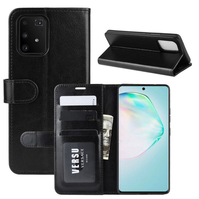 δερματινη Κάλυμμα Samsung Galaxy S10 Lite Μαύρο Εξαιρετικά Ψεύτικο Δέρμα σιλικόνης